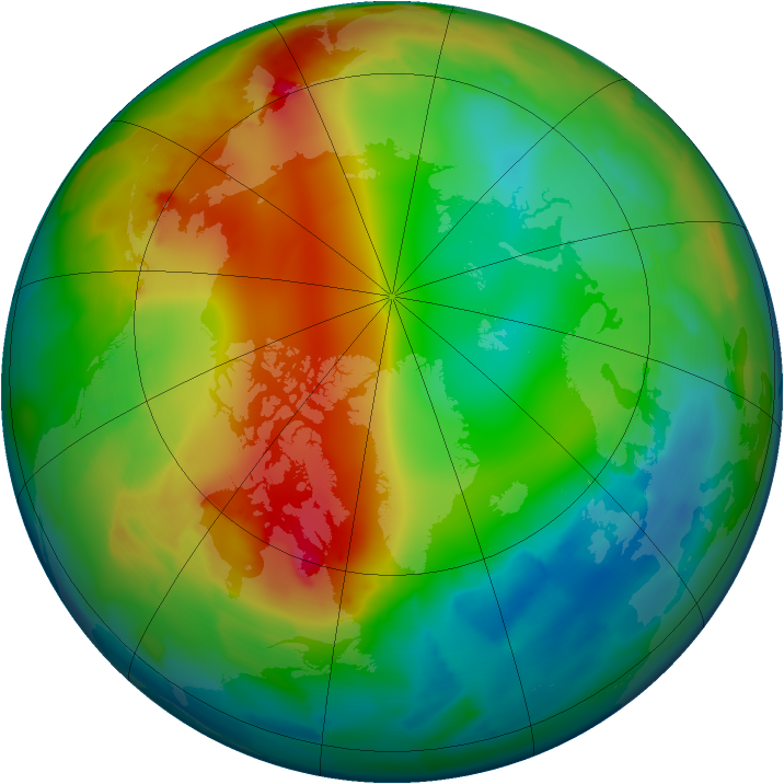 Arctic ozone map for 11 January 2012